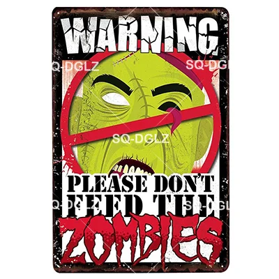 [SQ-DGLZ] Предупреждение Area 51-металлическая жестяная вывеска Предупреждение зомби налета Краски Настенный декор опасности Краски ing бляшек