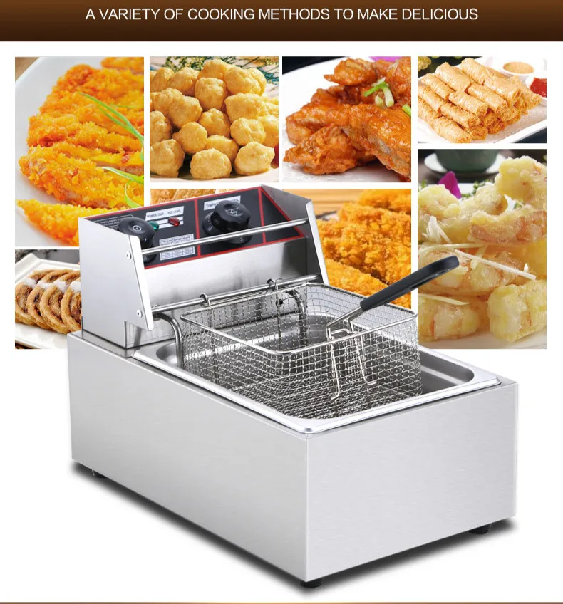 US $175.50 Electric Deep Fryers Blast furnace single cylinder deep frying pan fry potato tower machineNEW