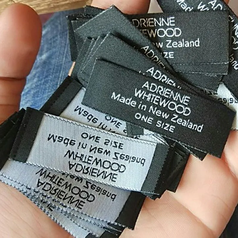 Custom black damask polyester cloth Woven labels(4000 pcs) + Care labels(2000 one size | Дом и сад