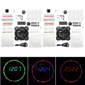 

Rotating LED Clock Electronic Digital Temperature Alarm Time Kit 5V DIY