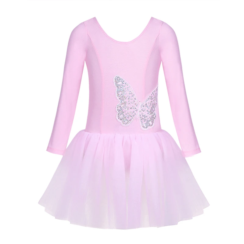TiaoBug/детское хлопковое фатиновое балетное платье-пачка с блестками и бабочками; гимнастическое трико балерины Детская Одежда для танцев