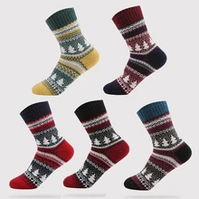 Дизайн, носки с рождественской елкой для женщин и мужчин, повседневные Вязаные Носки с рисунком, мужские зимние теплые носки, Meias Calcetines