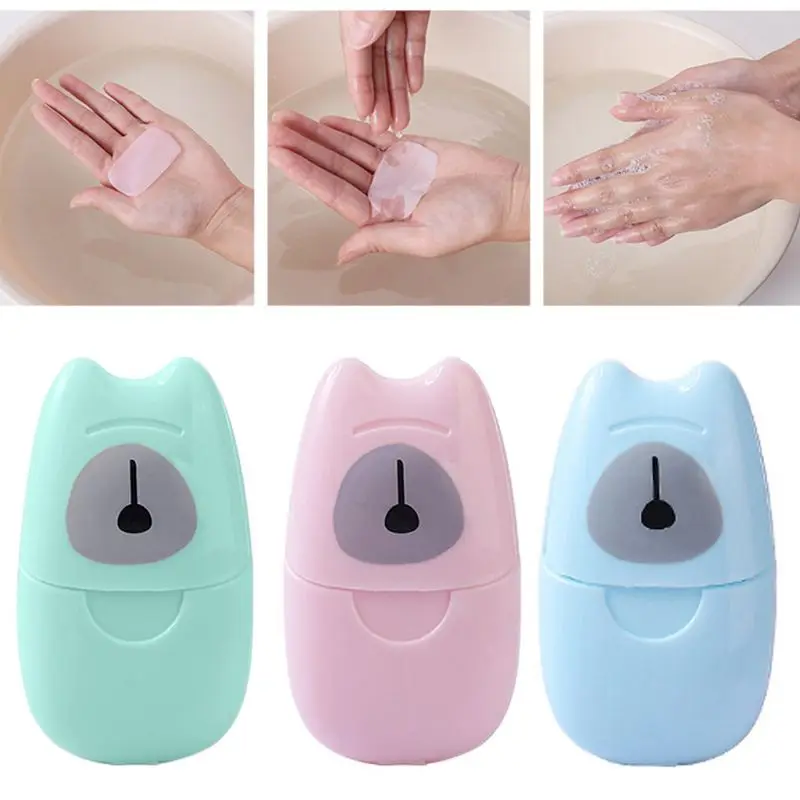 

50Pcs/Box Disposable Portable Mini Soap Paper Scented Slice Sheets Travel Outdoor Washing Hand Bathing Laundry Tools With Box