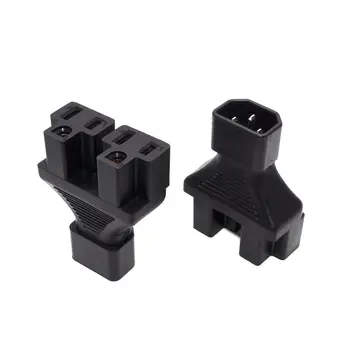 

C14-2*US 5-15R Power Adapter IEC320 C14 To 2*Nema 5-15R Connector Converter Male To Female Chassis Server Conversion Plug