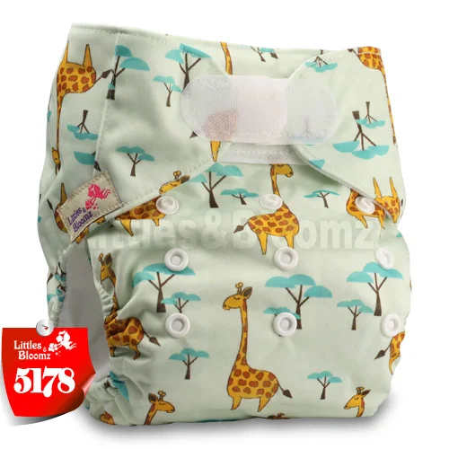 [Littles&Bloomz] Детские Моющиеся Многоразовые, настоящая стандартная ткань, застежка-липучка, карман для подгузников, пеленки, обертывание, подходит для рождения в горшке - Цвет: 5178