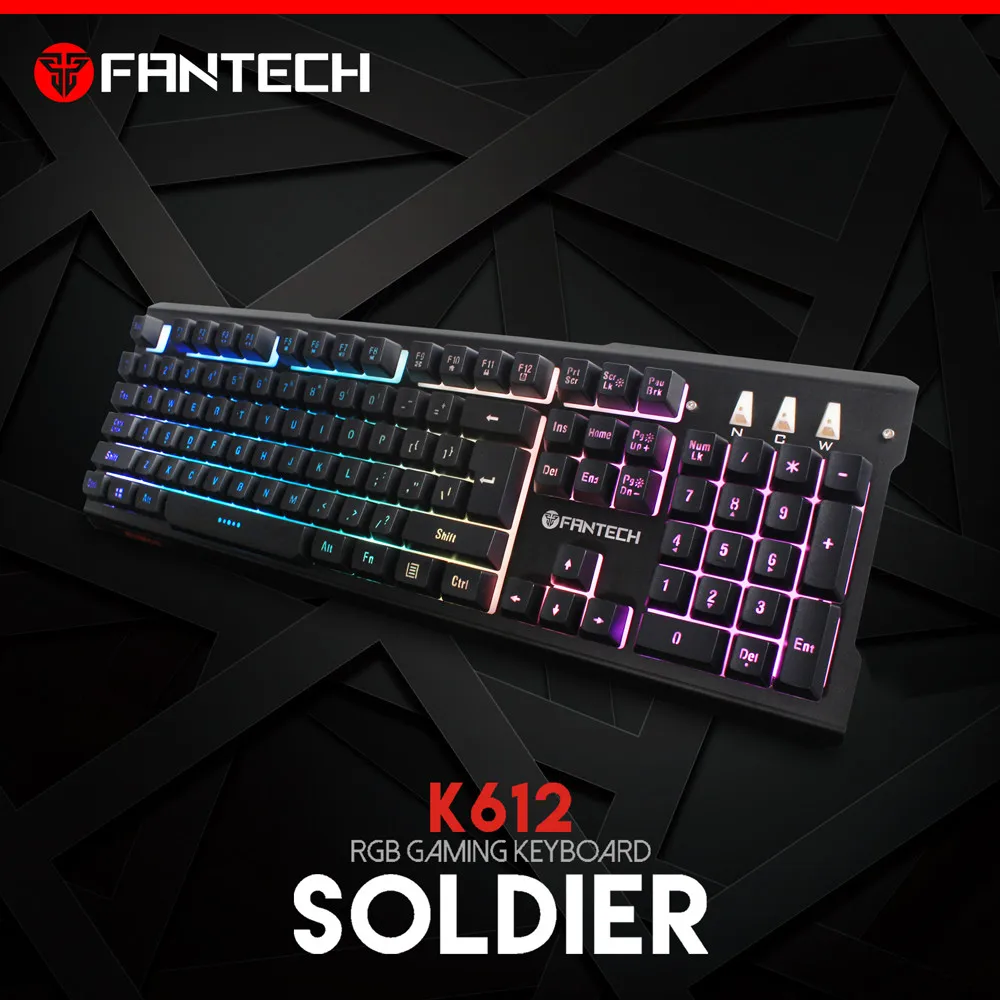 FANTECH K612 профессиональная Проводная клавиатура 9 цветов подсветка игра водонепроницаемая клавиатура 3# M