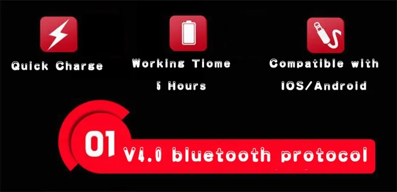 Sports Bluetooth Earphones Stereo Bass Wireless Headphones Headset Fone De Ouvido Sem Fio Auriculares with Mic for IOSAndroid5