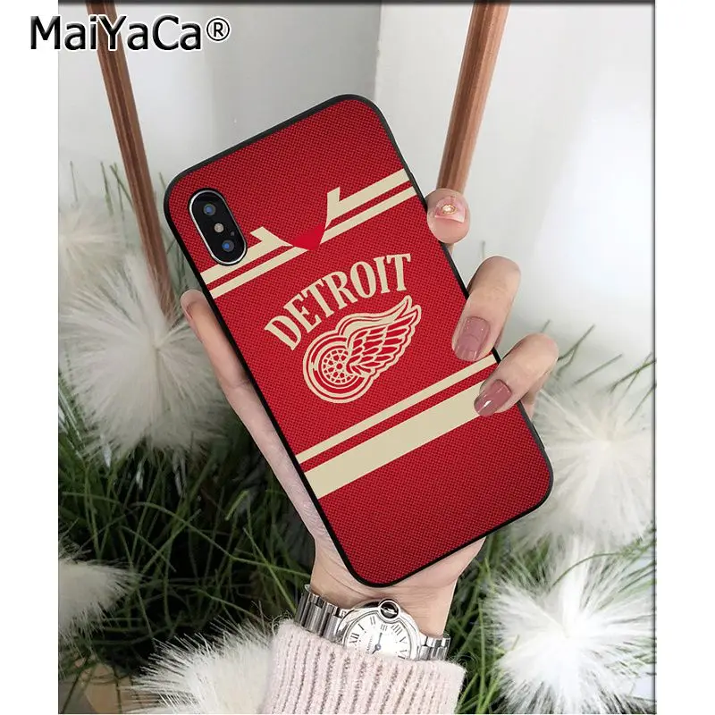 MaiYaCa Detroit Red Wings TPU мягкие Аксессуары для телефонов Чехол для iPhone 6S 6plus 7 7plus 8 8Plus X Xs MAX 5 5S XR - Цвет: A6