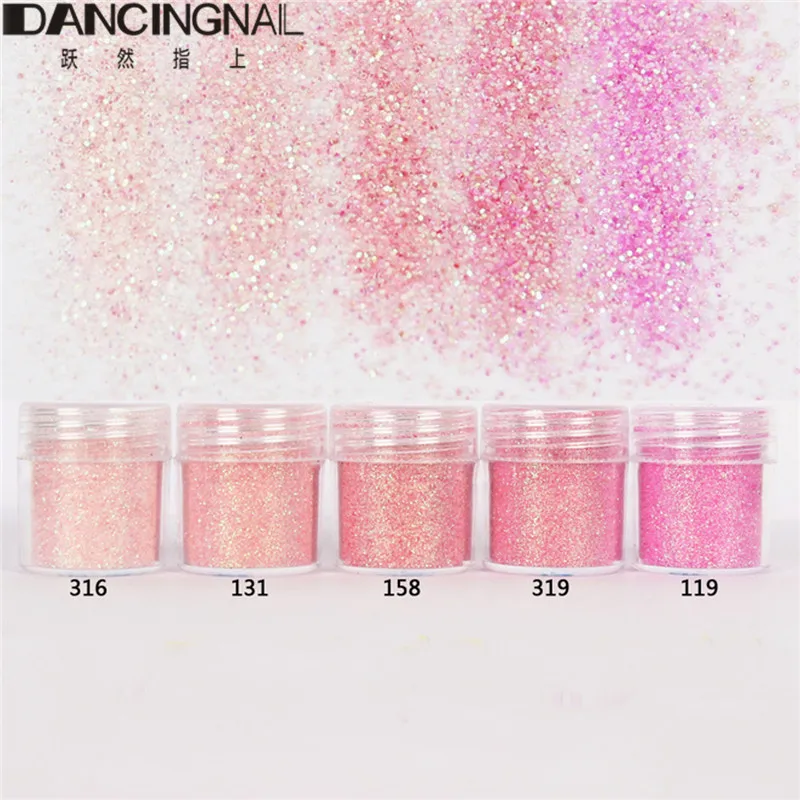 

5Box 10ml Pink Rose Shining Nail Glitter Powder Laser Super Fine Powders Dust Tips DIY Eyeshadow Body Paint Nail Art Decoration