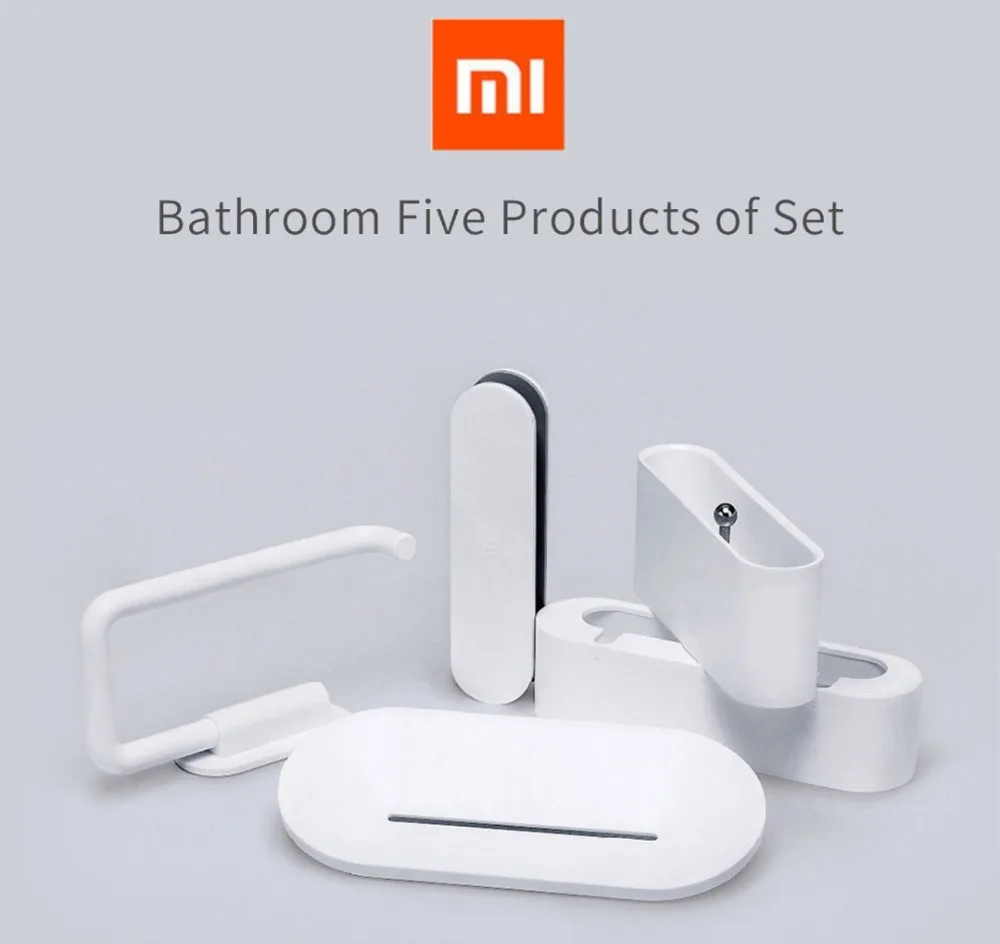 Xiaomi mijia HL Ванная комната 5 в 1 наборы для мыла зуб крюк Коробка для хранения и держатель телефона для ванной комнаты душевая комната инструмент