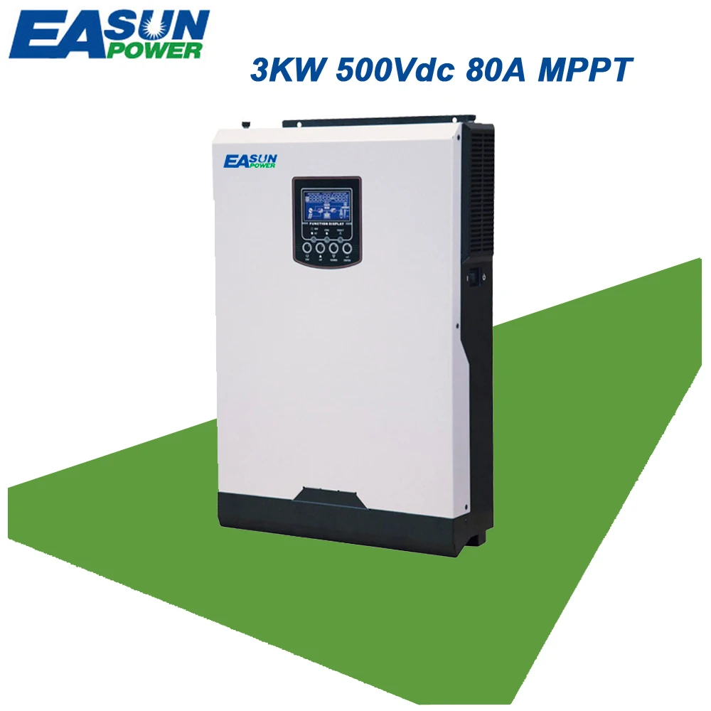 EASUN POWER 3KW 500V Solar Inverter 4KW PV Input 24V 220V 80A MPPT Pure ...