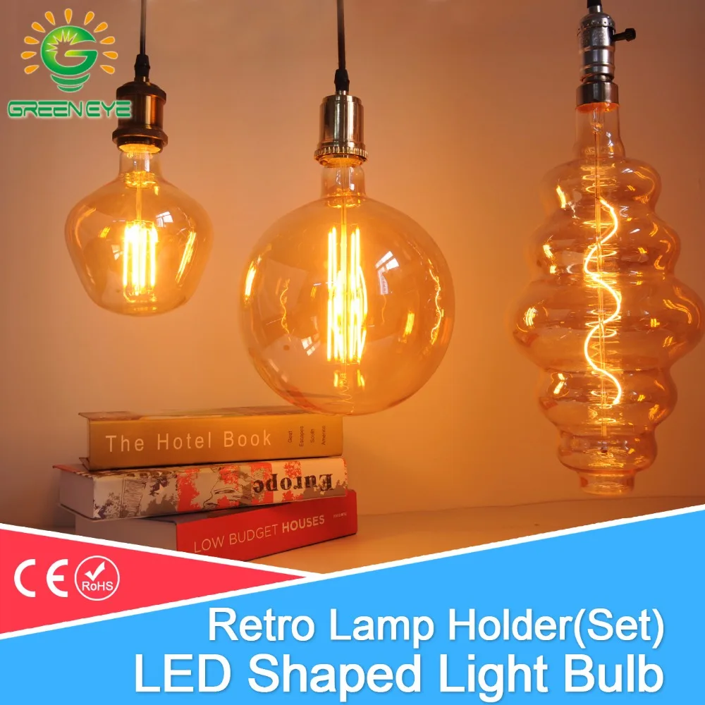 

led lamp strange shape bulb E27 Retro lamp ST64/G95/G200 vintage edison soft filament led Bulb Holder Pendant Lighting Socket