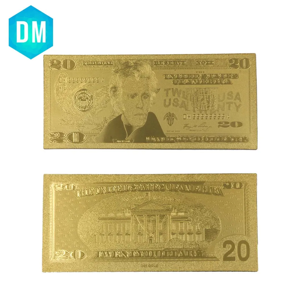 Праздничные подарки Американский обычный набор денег Коллекционная 24 k Золотая фольга США Золотая Банкнота с КоА рамкой стоит коллекции
