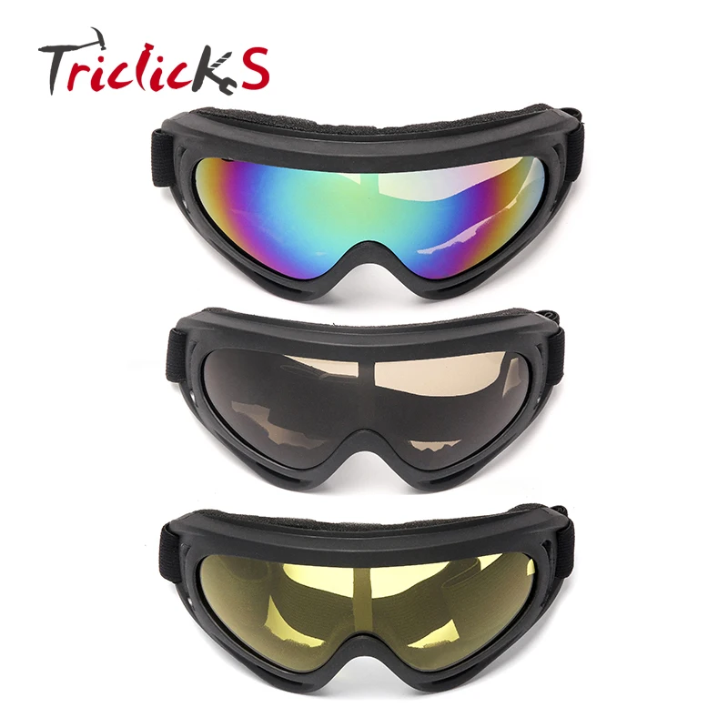 Triclicks Skiing Motorcycle Eyewear Biker Riding Glasses Smoke Amber