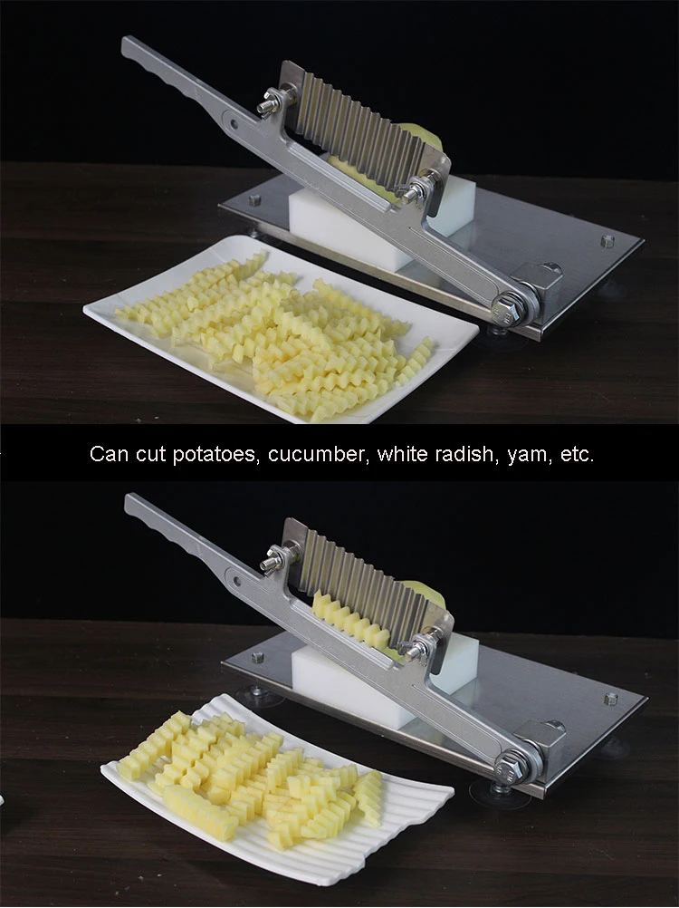 JIQI Еда Slicer волнистым машинка для нарезки картофеля Нержавеющая сталь французский инструмент для продольной резки волны для резки овощей