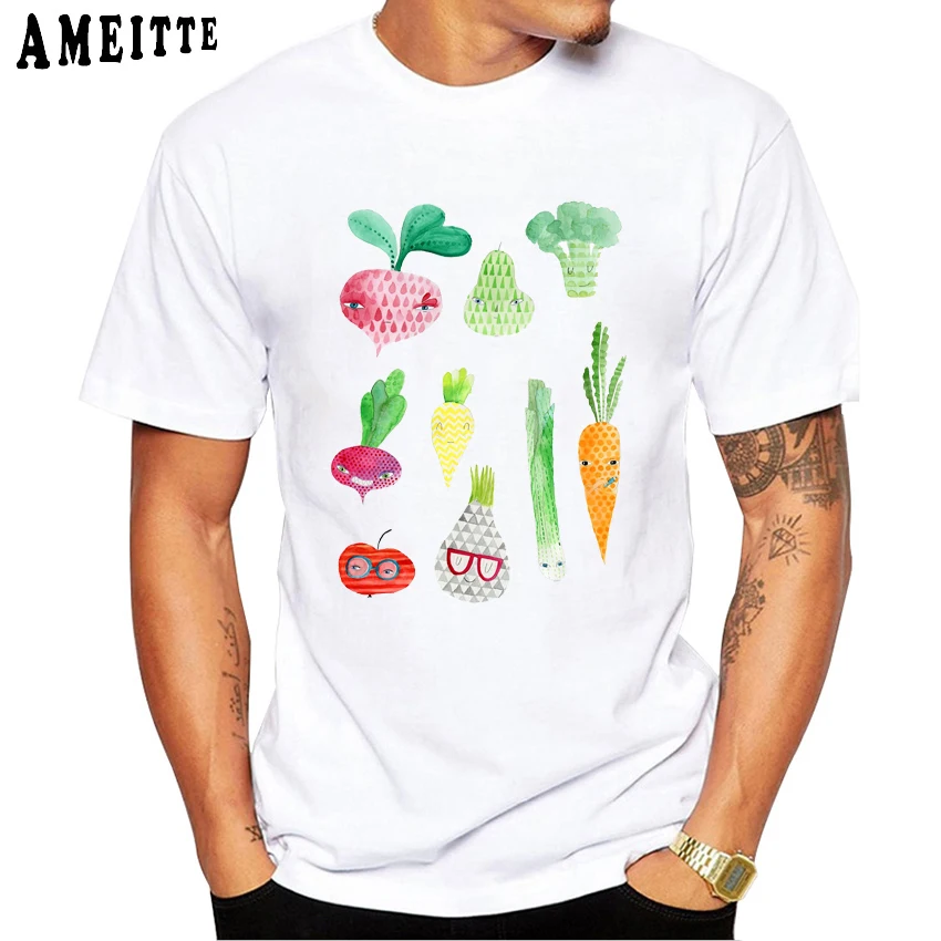 2019 New Summer Men's Tops Fashion Funny Veggie Party Print T Shirt