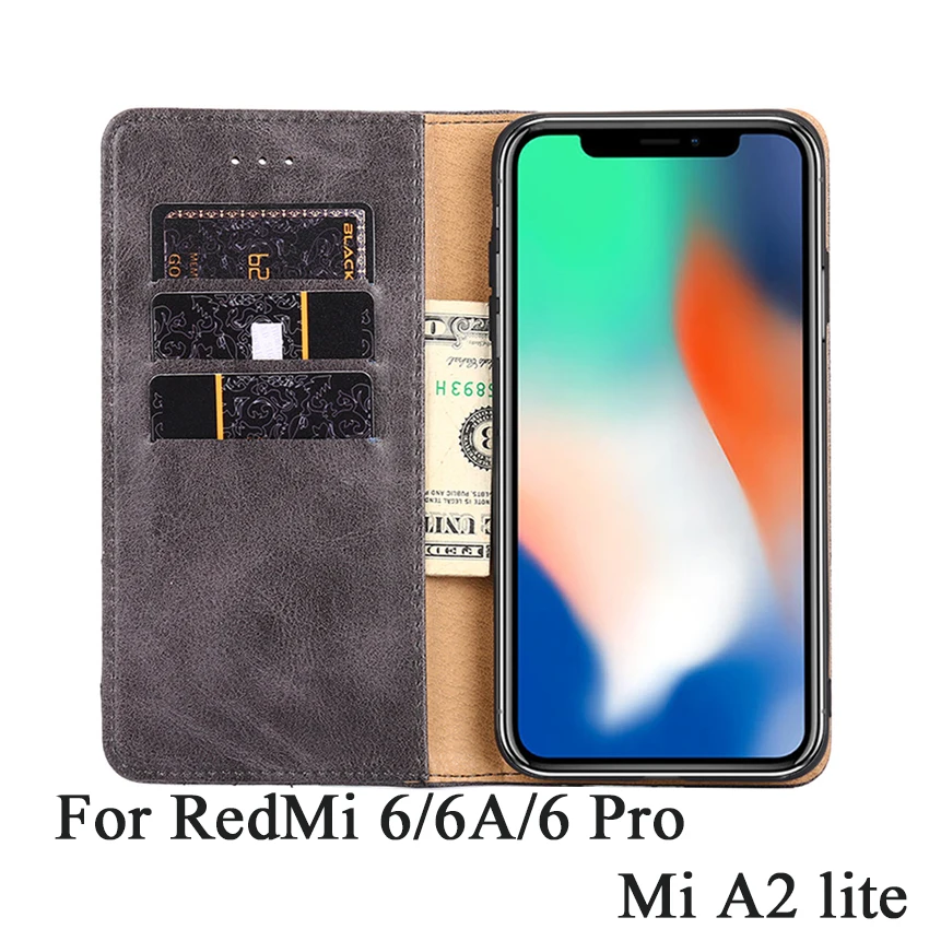 

Funelego PU/TPU Luxury Flip Phone Case With Card Slots Kickstand Leather Wallet Cover For RedMi 6 6A 6Pro Mi A2Lite Phone Case
