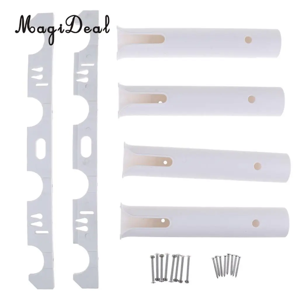 MagiDeal Marine Boat Yacht Vertical Fishing Rod Holder Rack Pole Rest Support 1/2/4 Tube for Kayaking Fishing Boating Accessory