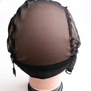 HARMONY Free shipping 10 pieces Black lace net U part wig caps adjustable mesh wig cap for making wigs 5
