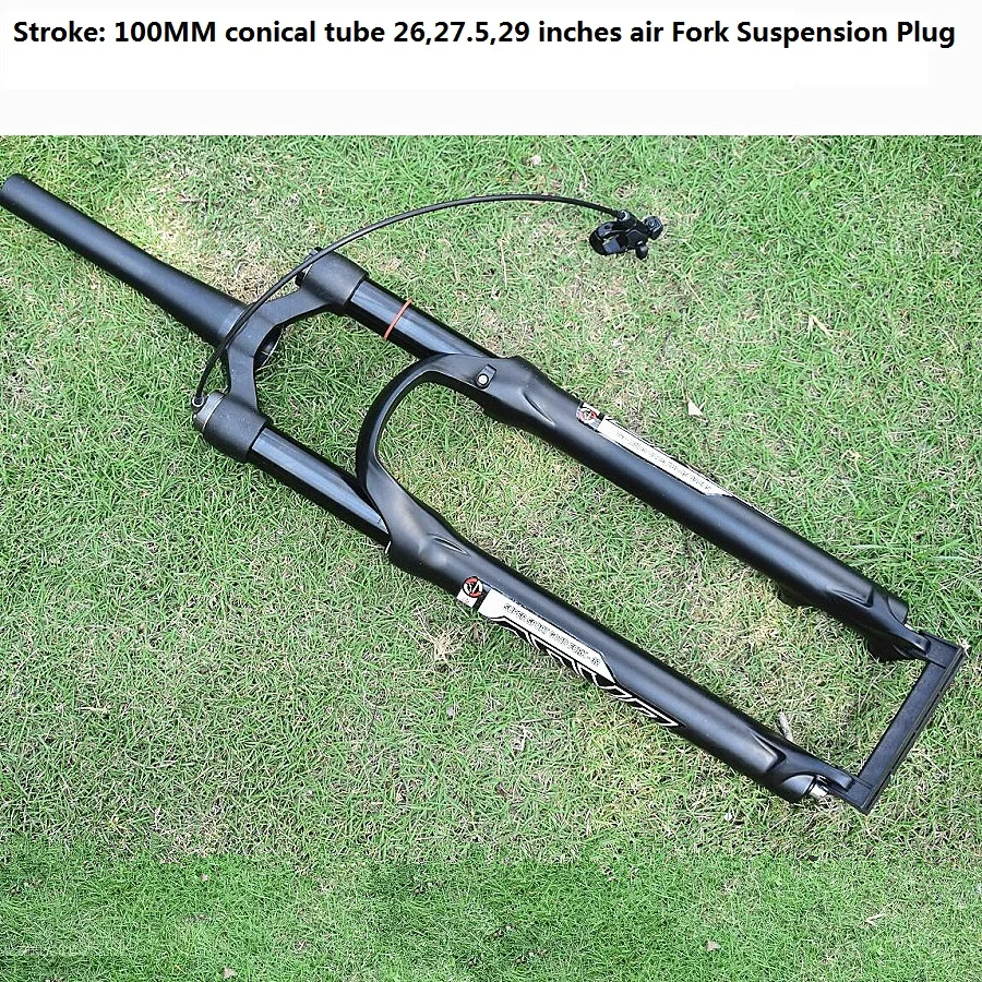 Tapered Tube Stroke 100MM Mountain Bike Fork Air Damping Impact 1750g