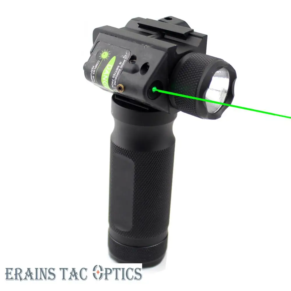 

Tactical Fore grip Hard high lumen light LED Flashlight with Green Laser sight for riflescope