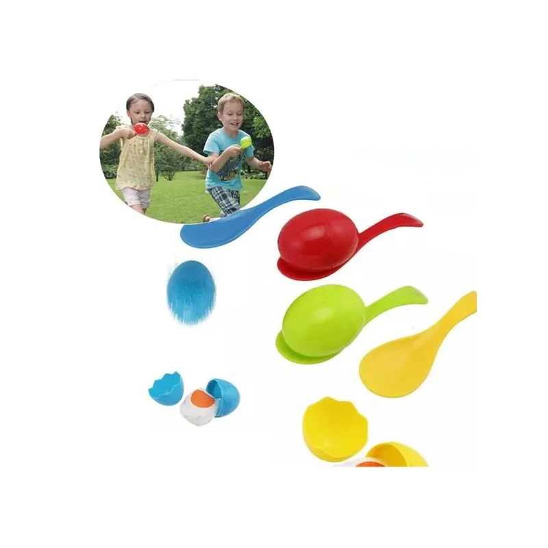 Children balance plastic spoon care egg early education Outdoor interactive training game toys for children 4 pcs/sets Children balance plastic spoon care egg early education Outdoor interactive training game toys for children 4 pcs/sets