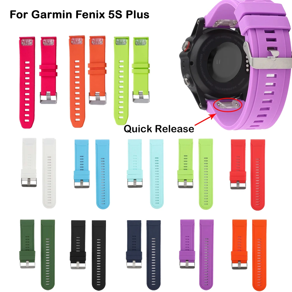 

Soft Silicone Replacement wristband Watch Band Quick Release easy fit bracelet strap for Garmin Fenix 5S Plus Smart Watch 20mm