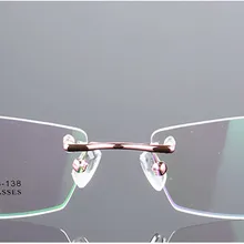 Eyesilove Женские квадратные очки без оправы для близорукости модные очки Рецептурные очки ультра-легкие от-0,50 до-6,00