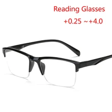 Lunettes de lecture à demi-monture carrée Anti-fatigue, loupe + 0.75 + 1.0 + 1.25 + 1.75 + 2.0 + 2.25 + 2.75 + 3.25 + 4.0