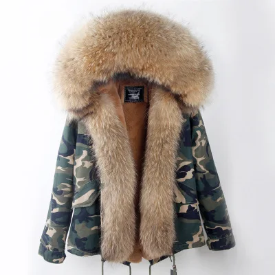 Новинка, зимняя женская куртка, пальто с натуральным мехом, Повседневная модная парка, женская, брендовая, отстегивающаяся, 3 в 1, короткая, с капюшоном, верхняя одежда, толстая, теплая - Цвет: 13