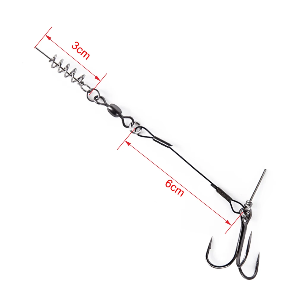 Hunthouse soft pike shad double hook ice fishing tools rig single double hook rigging big fishing tackle pike musky-2