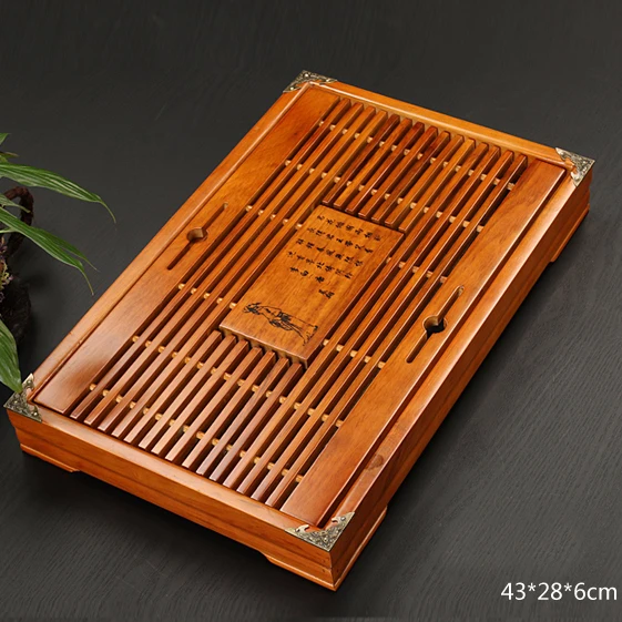  Solid Wooden Tea Tray Drainage water storage kung fu tea set with Drawer tea table Chinese tea room