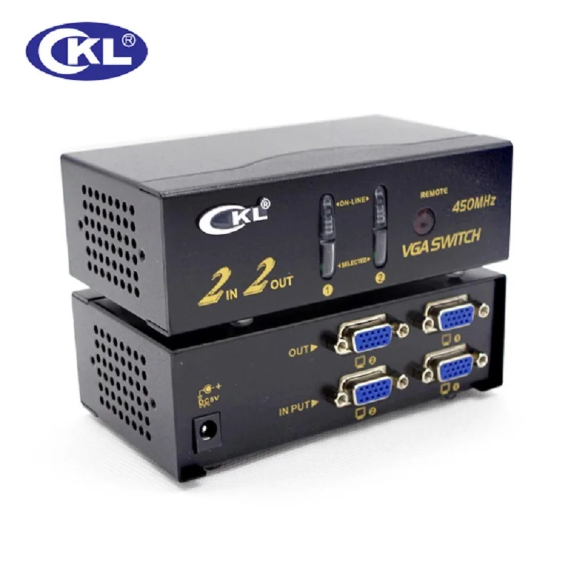 CKL High-end VGA HDMI переключатель сплиттер 2x2 2x4 4x4 с аудио 2048*1536 450 МГц для ПК Монитор ТВ-проектор с ИК-пульт дистанционного управления RS232 Управление