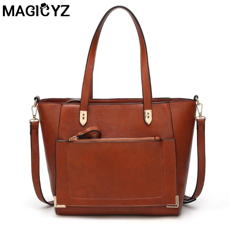 

Luxury Handbags Women Bags Designer Double Arrows Women's Leather Handbags Big Casual Tote Bag Ladies Shoulder Bag Front pocket