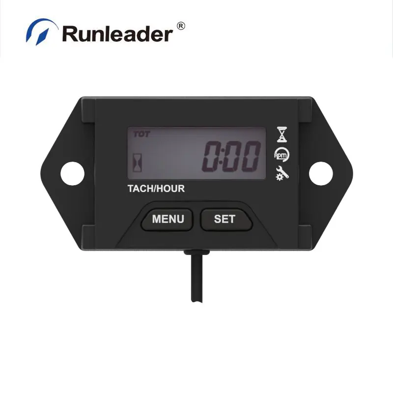 Runleader RL-HM059 lcd индуктивный тахометр с водонепроницаемым часовым счетчиком для всех бензиновых двигателей снегоходов Paramotors, бензопилы