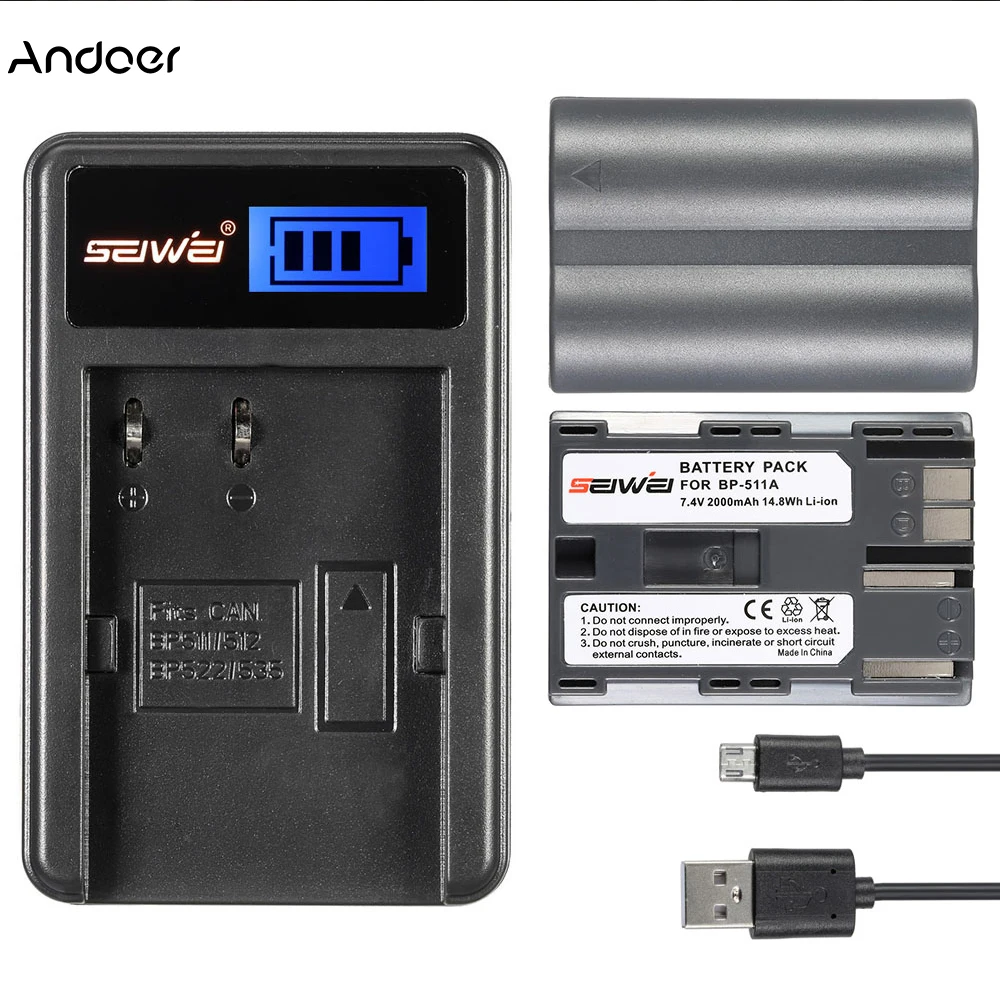 Buy 2 Pack 7.4V 2000mAh Rechargeable Li ion Camera