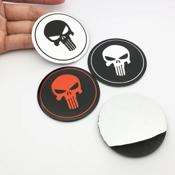 

FTDF 4Pcs/Lot car styling 56.5mm Skull Punisher Logo Car hubcaps wheel sticker covers rims emblem center cap Sticker