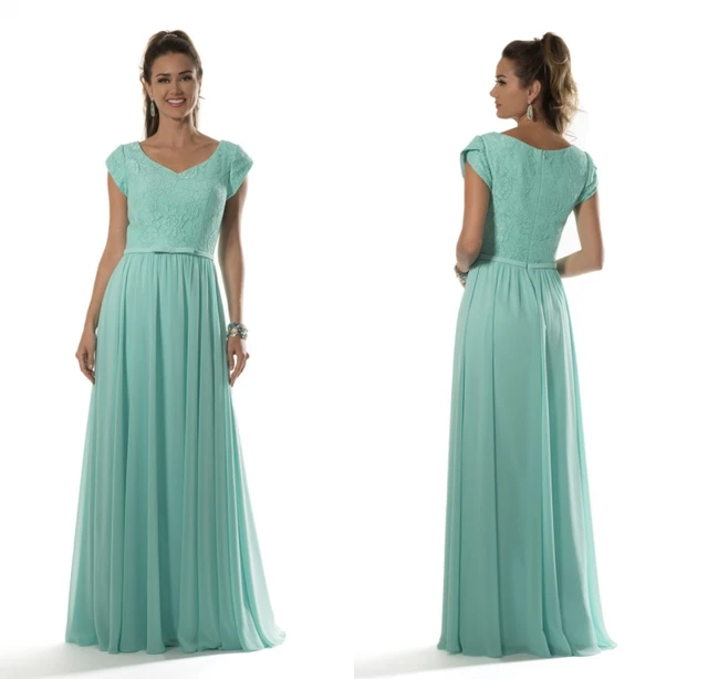Aqua Lace Bridesmaid Dresses