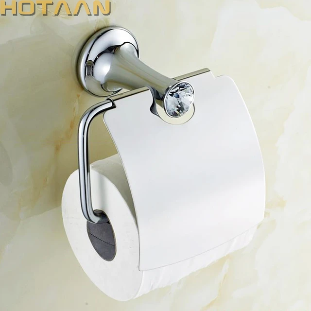 Bathroom Chrome Paper Holder With Crystal Wall Paper Roll Rack Hangs Paper  Towel Holder Archaize Waterproof Toilet Paper Holder - AliExpress