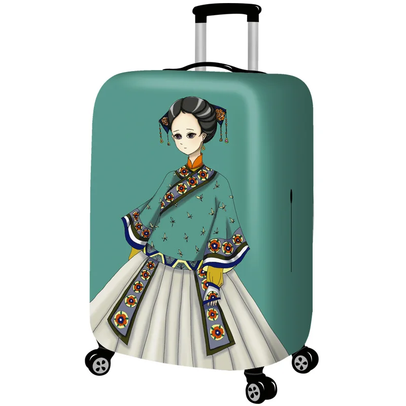 Китайский стиль багаж чехол для чемодана эластичная Защита Чехол 18-32 дюймов тележка багаж пылезащитные Чехлы дорожные аксессуары