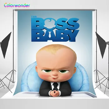 

Photo Backdrop 5x7 Seamless Vinyl Photo Background Paper Boss Baby Theme Backgrounds for Baby Shower Custom Boys Birthday Banner