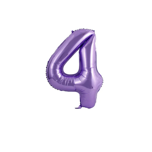 40 дюймов фиолетовые воздушные шары из фольги в виде цифр 0-9 латекс счастливый декор для вечеринки в честь Дня рождения баллон взрослый/детский душ/Свадебные украшения - Цвет: 40inch number 4 1pcs