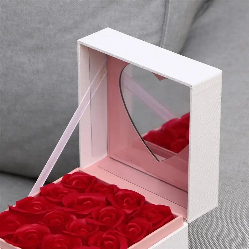 1 шт. красивый двухслойный ящик для мыла в виде Розы, деревянная коробка, подарки на годовщину, Рождество, женский день, День матери, День святого Валентина