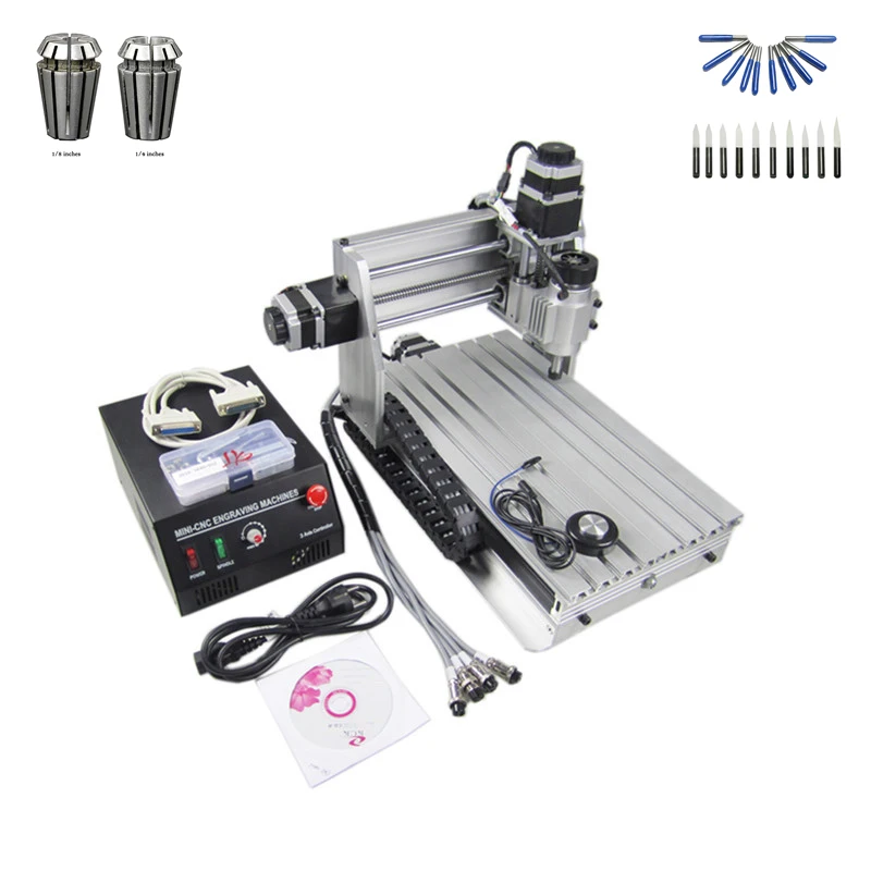 

mini lather cnc 3020T wood router with free cutter er11 collet
