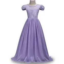 Кружевное шифоновое детское платье с цветочным узором для девочек, платья для девочек, платье на выпускной, свадьбу, вечеринку