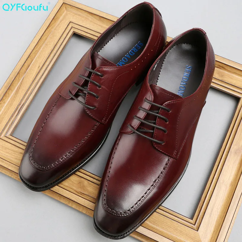 

Brand Spring And Autumn Men Business Casual suit shoes Genuine Leather Men Shoes British Fashion Wedding Dress Shoes