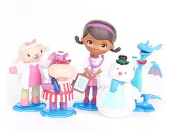 5 шт./компл. 5-8 см Doc McStuffins Доктор Друзья Девушки и Дракон и овец и Бегемот 5-8 см фигурку игрушки для девочек куклы Подарки