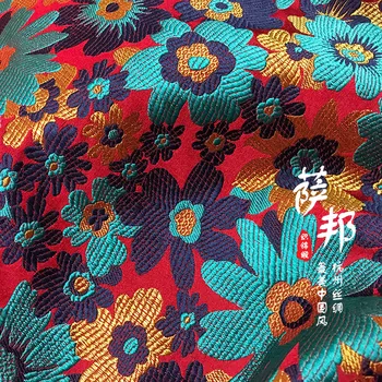 

May flowers and plants Jacquard Silk fabric brocade Satin fabric for COSPLAY/Kimono/Mongolia clothing/Stage suit 1 order=1meter