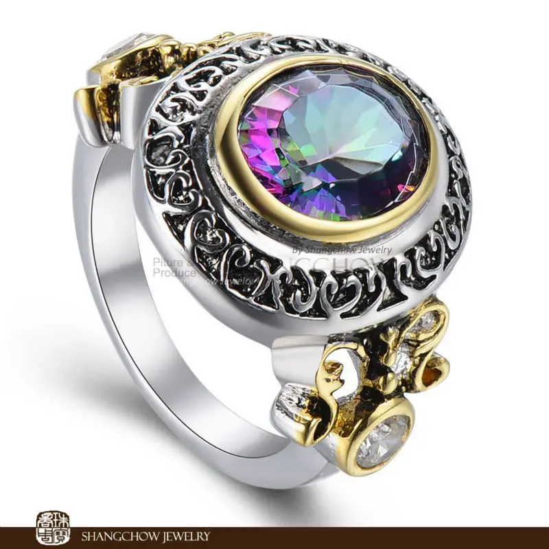 

New! Stunning Fashion Jewelry Mystic 925 Sterling Silver Ring R908