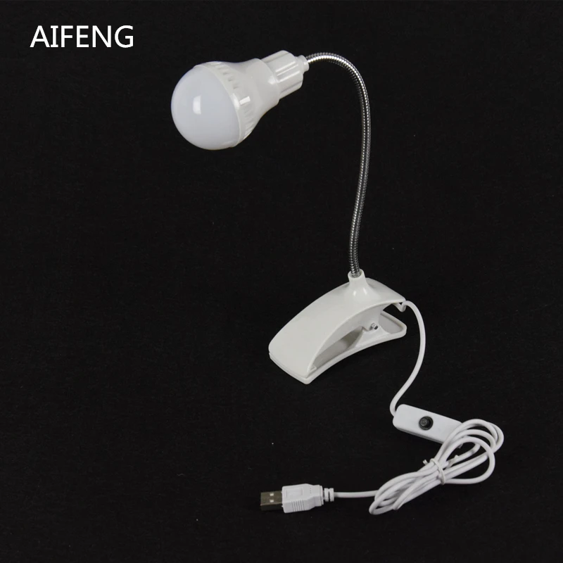 AIFENG портативная Светодиодная настольная лампа с питанием от usb dc 5 в 1 а/2 А зажимом